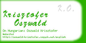krisztofer oszwald business card